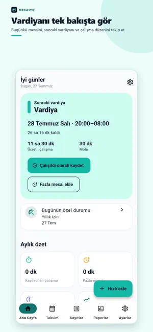 Mesaiyo resmî mağaza tanıtım ekranı